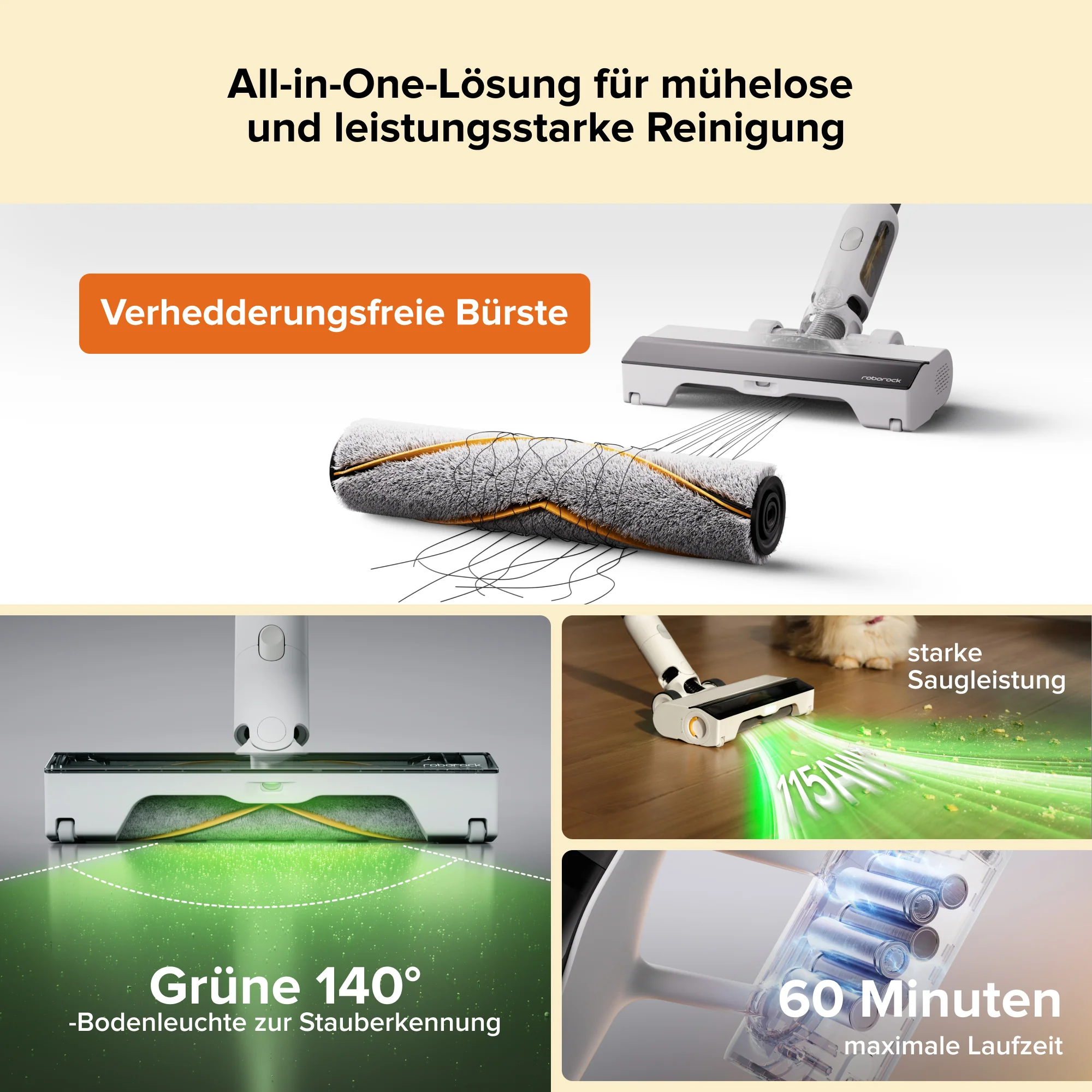 Roborock H60 Hub Akku-Staubsauger mit Absaugstation - Image 10