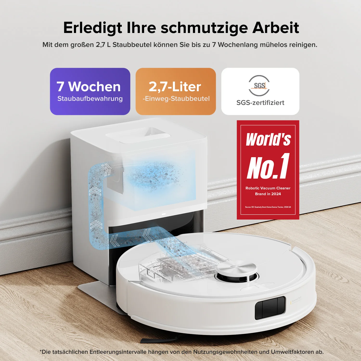 Roborock Q10 S5+ Set Saug- und Wischroboter mit Auto-Entleerungsstation mit zwei zusätzlichen Staubbeuteln - Image 10