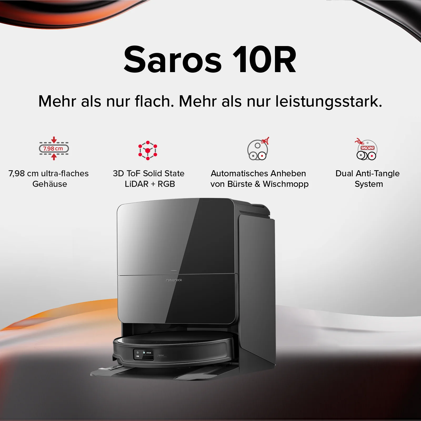 Roborock Saros 10R Saugroboter mit Wischfunktion & abnehmbarem Wischmopp - Image 2