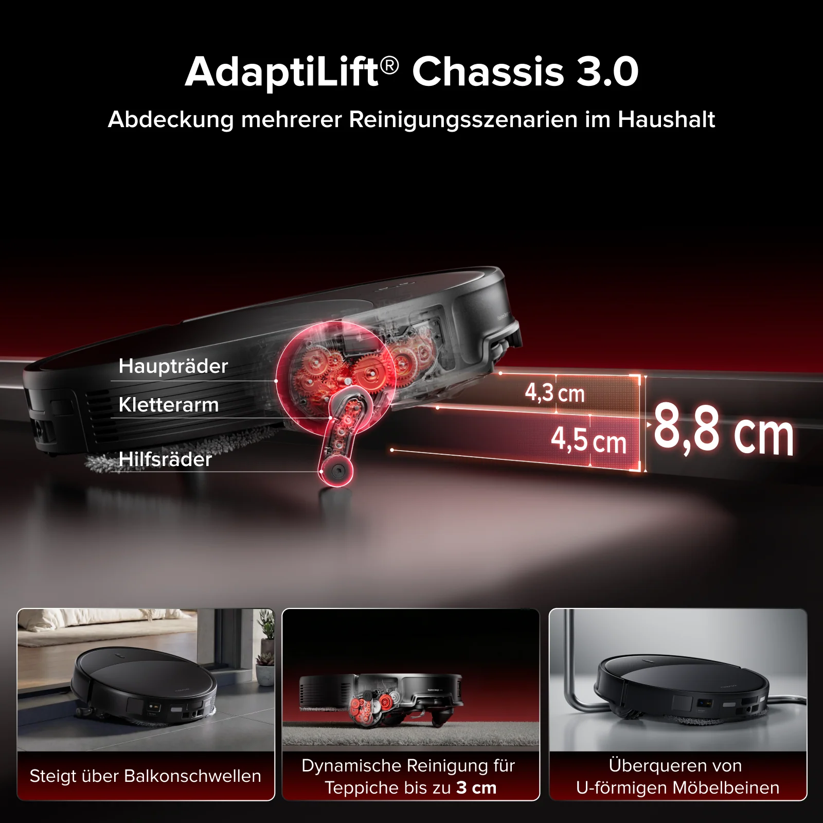 Roborock Saros 20 Set – AdaptiLift™ Chassis 3.0 für die reibungslose Überwindung von Schwellen, mit einer Saugkraft von 36.000 Pa - Image 2