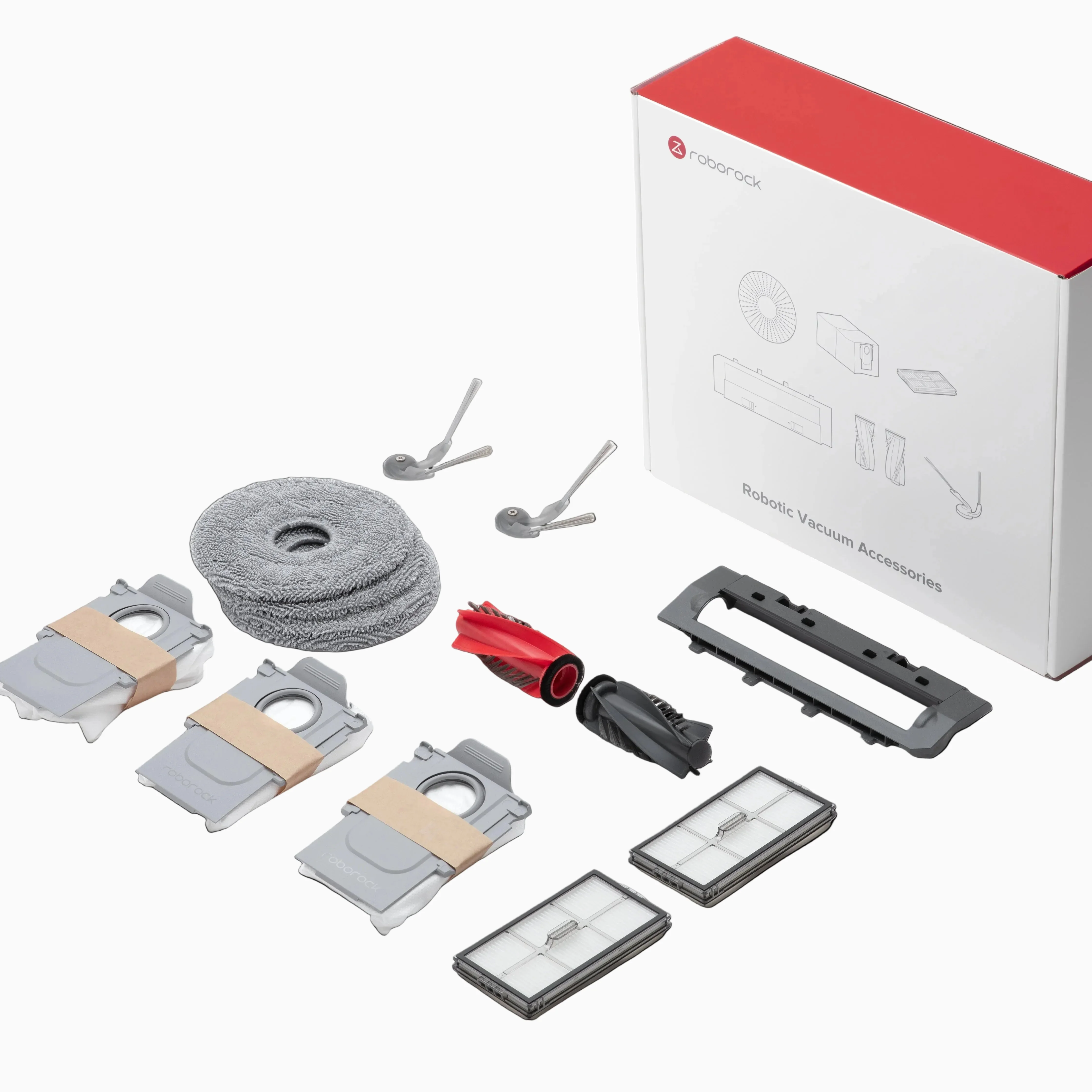 Roborock Zubehörset für Saros 10R, inkl. 4 Rotierenden Wischmopps, 3 Staubbeuteln, 1 Hauptbürstenabdeckung, 1 Hauptbürste und 2 Seitenbürsten - Image 3