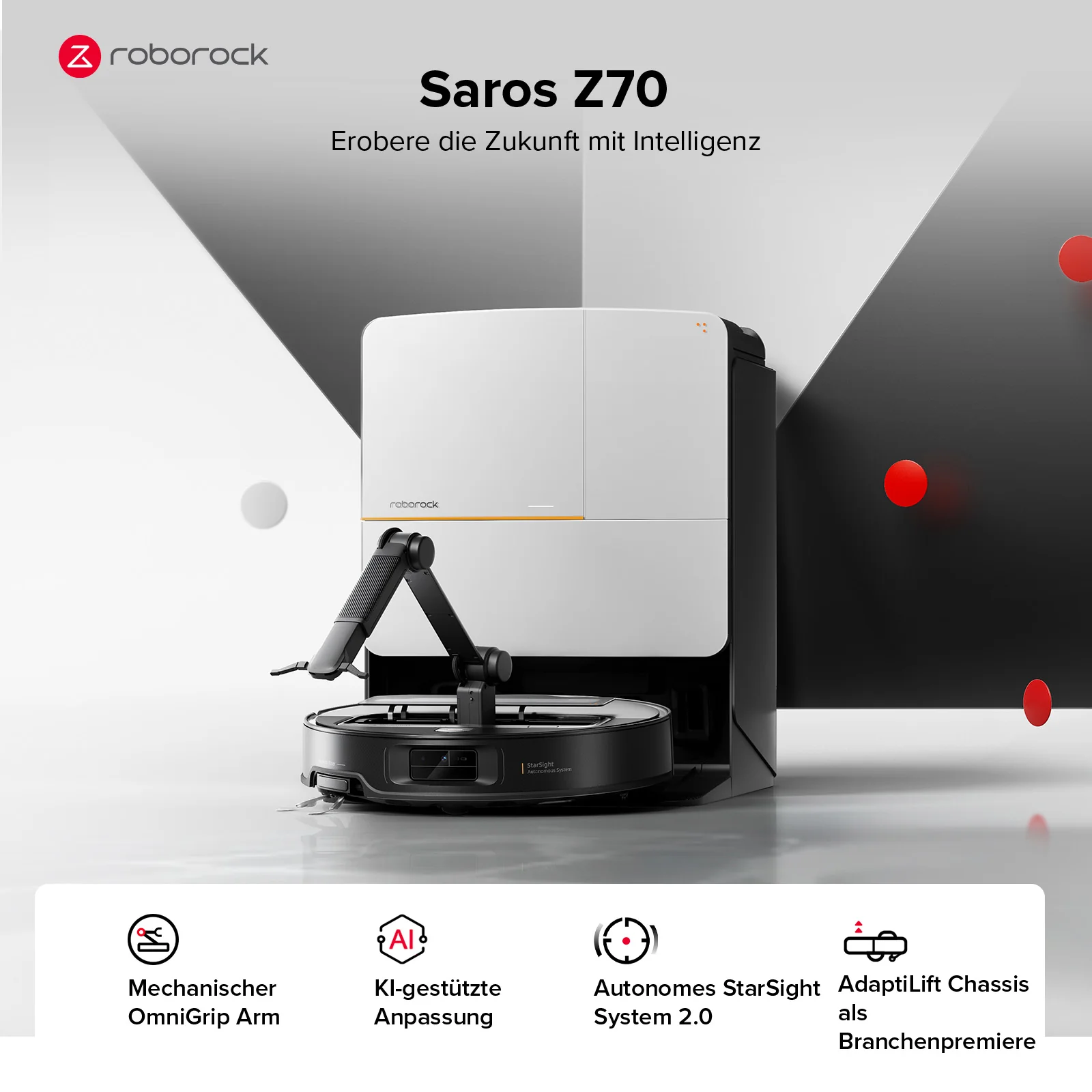 Roborock Saros Z70 Staubsaugerroboter mit mechanischem OmniGrip™ Arm - Image 2